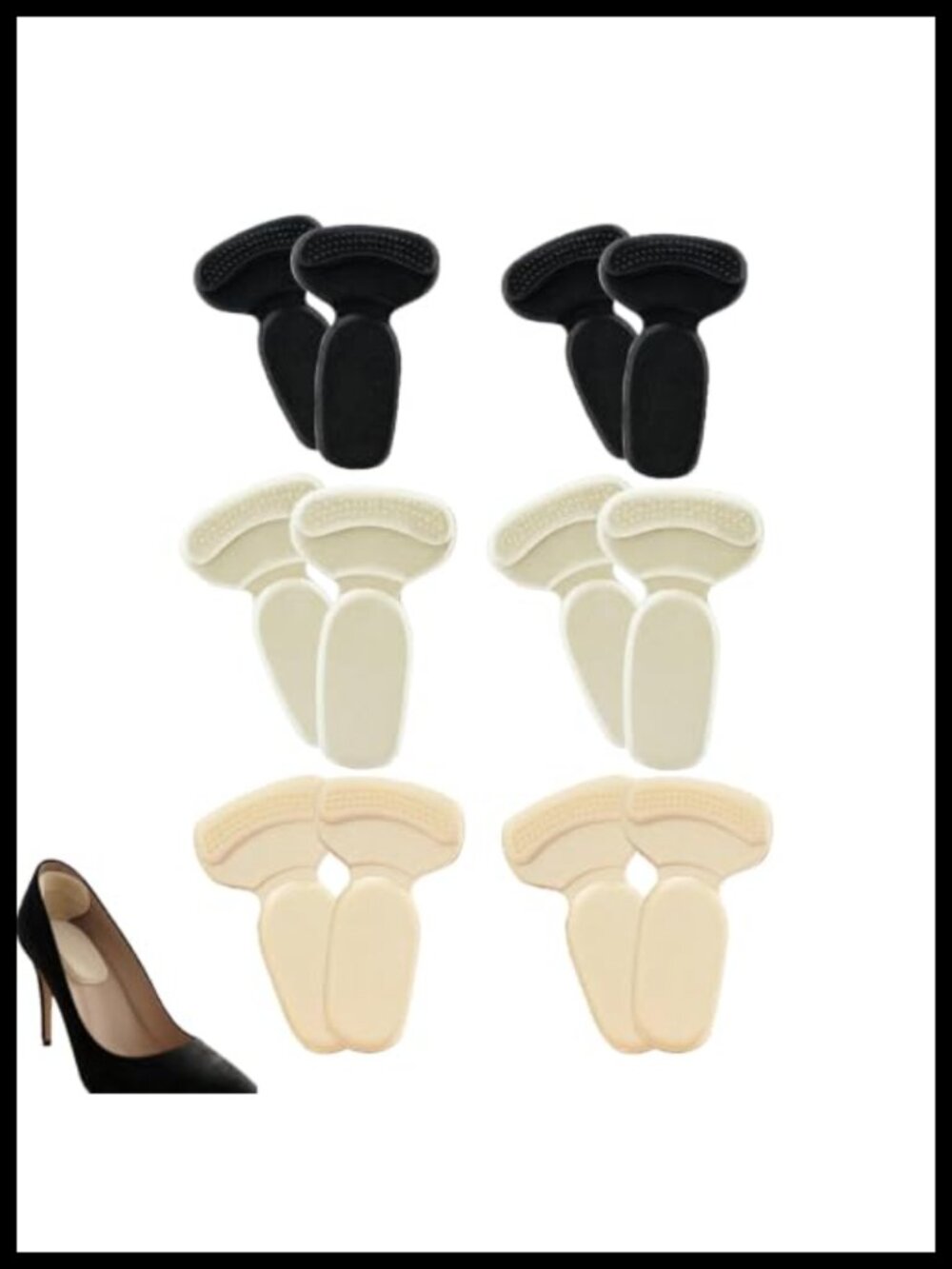 6 Pairs Heel Pads for Shoes, Heel Grips Cushion Inserts for Men Women, Shoe